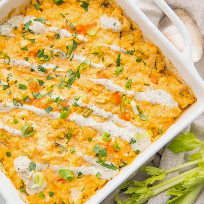 Buffalo Chicken Ranch Casserole (8x6 tray)