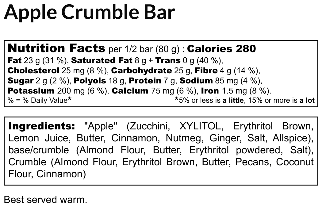 Apple Crumble Bar (2 servings)