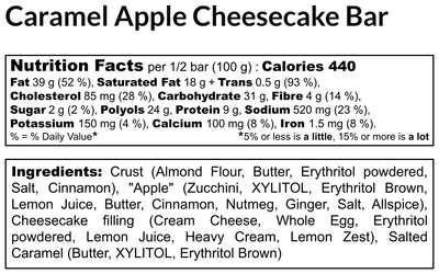 Caramel Apple Cheesecake Bar (2 servings)