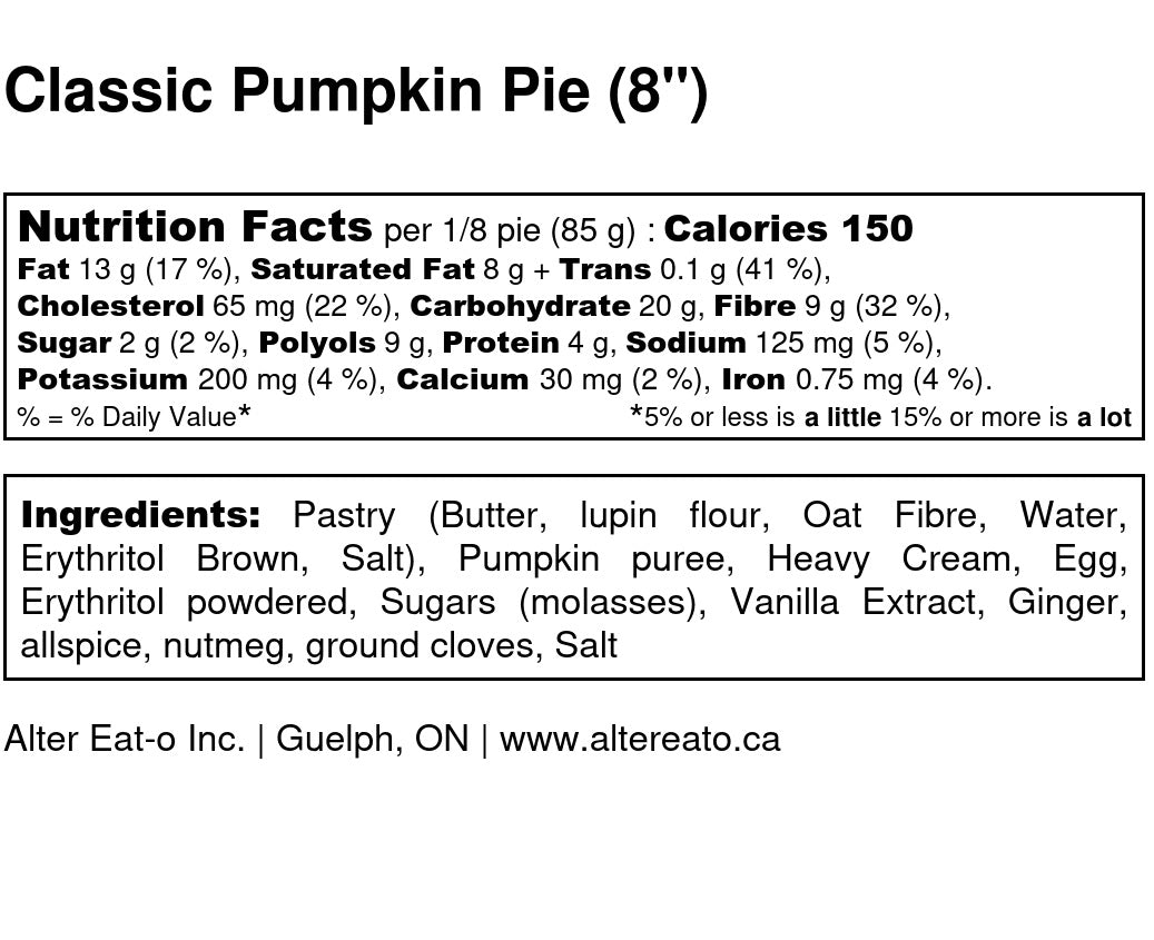 Classic Pumpkin Pie (2 sizes)