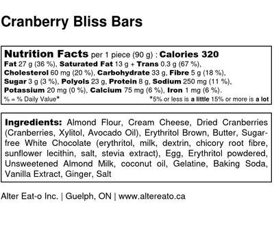 Cranberry Bliss Bars (2 servings)