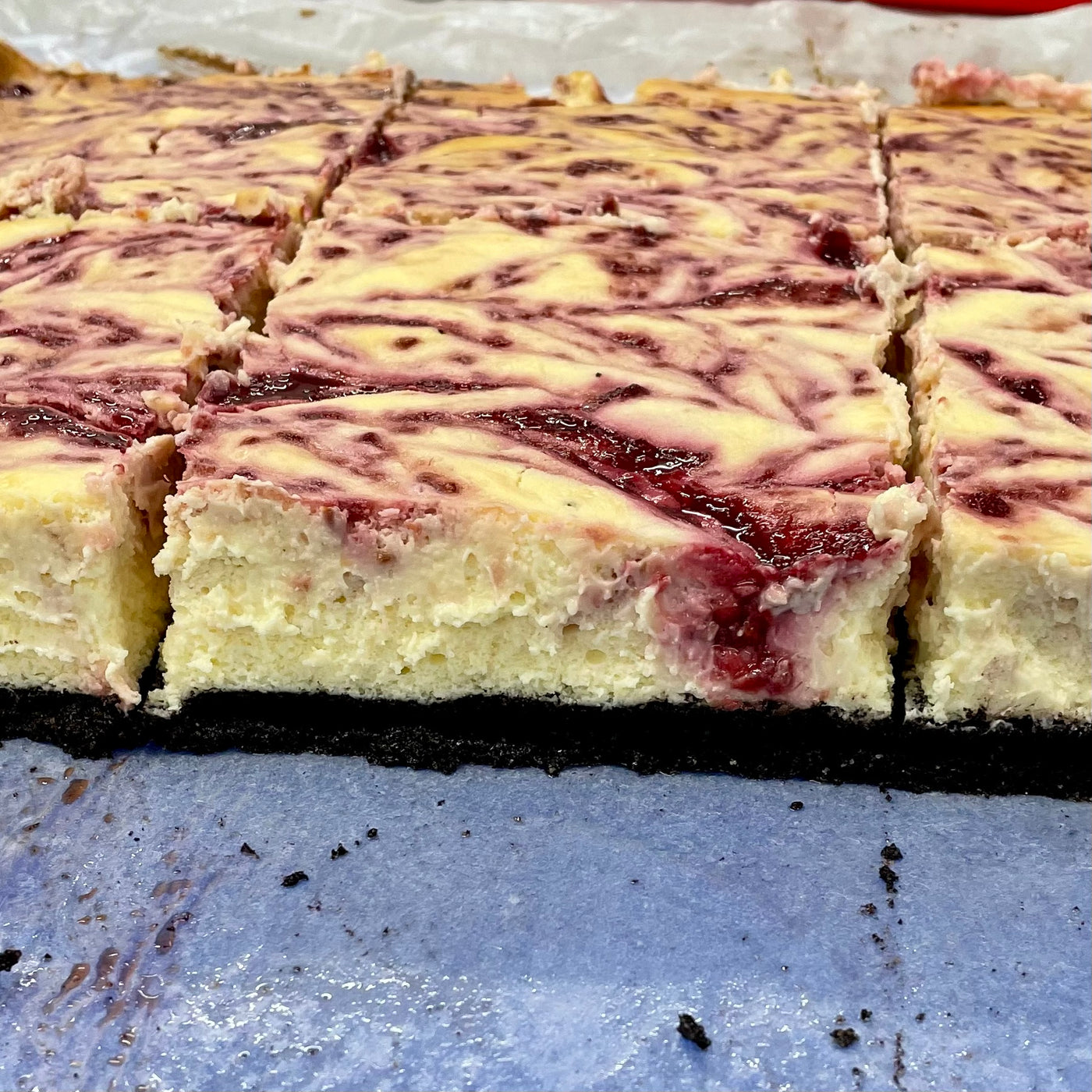 Raspberry White Chocolate Cheesecake Bars (1 large square)