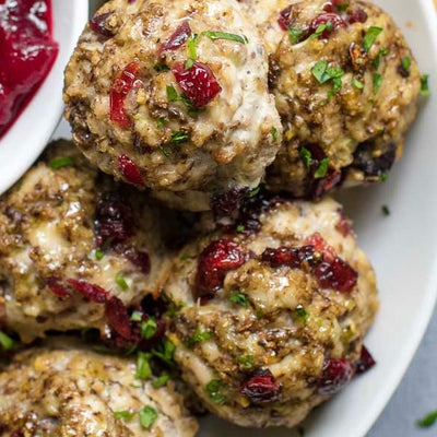 Turkey Cranberry Meatball Cheese Bombs (4 /order)