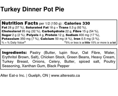 Turkey Dinner Pot Pie (personal size)