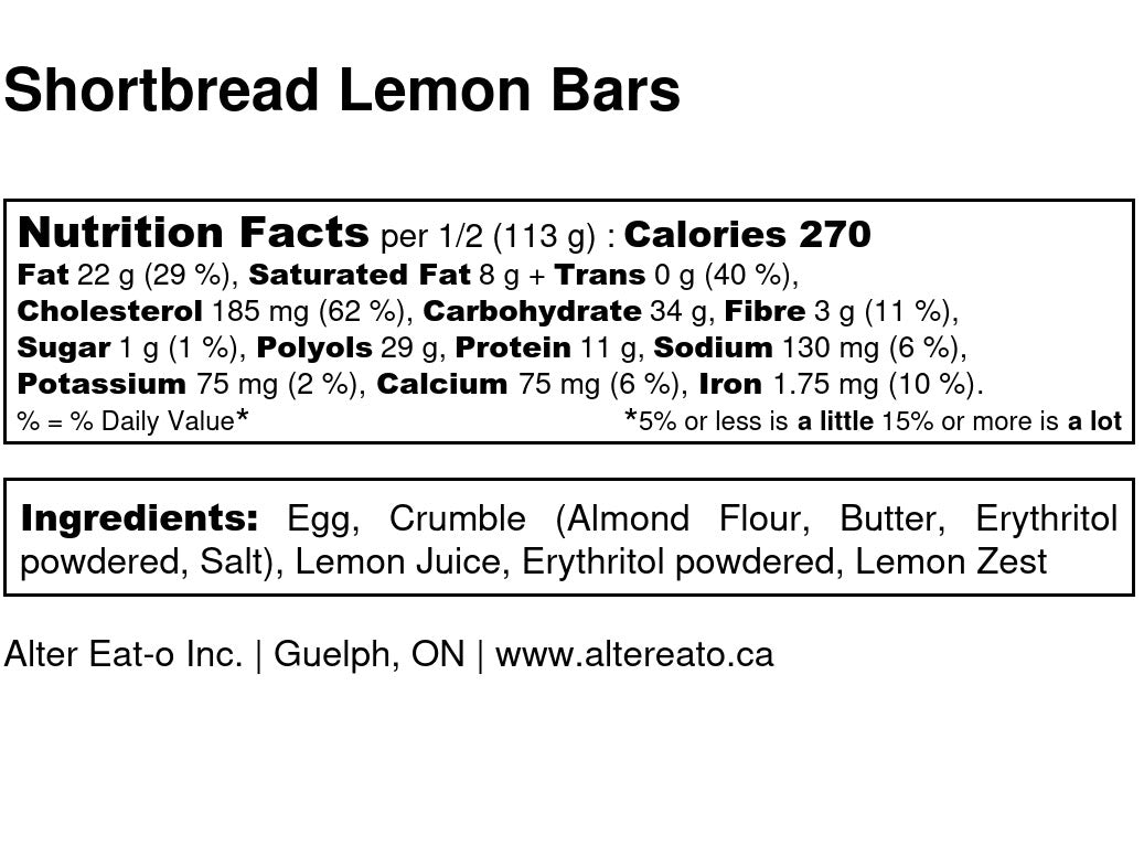 Shortbread Lemon Squares (1 lg. square)